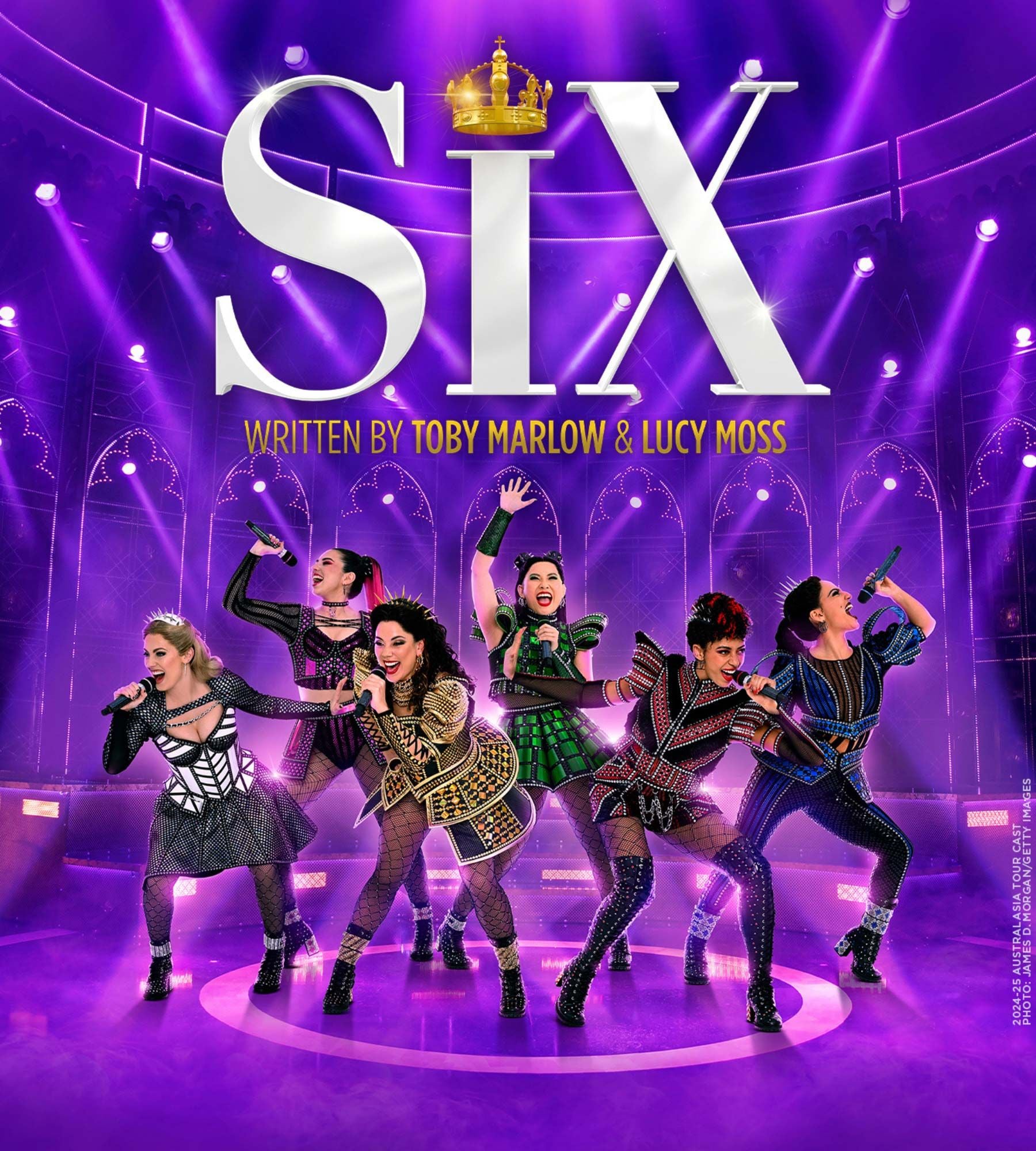 Square poster for Six the Musical featuring the cast and show title.